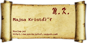Majsa Kristóf névjegykártya