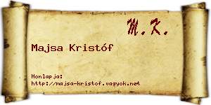 Majsa Kristóf névjegykártya