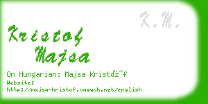 kristof majsa business card